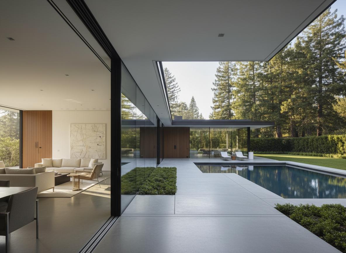 Contemporary home with glass walls